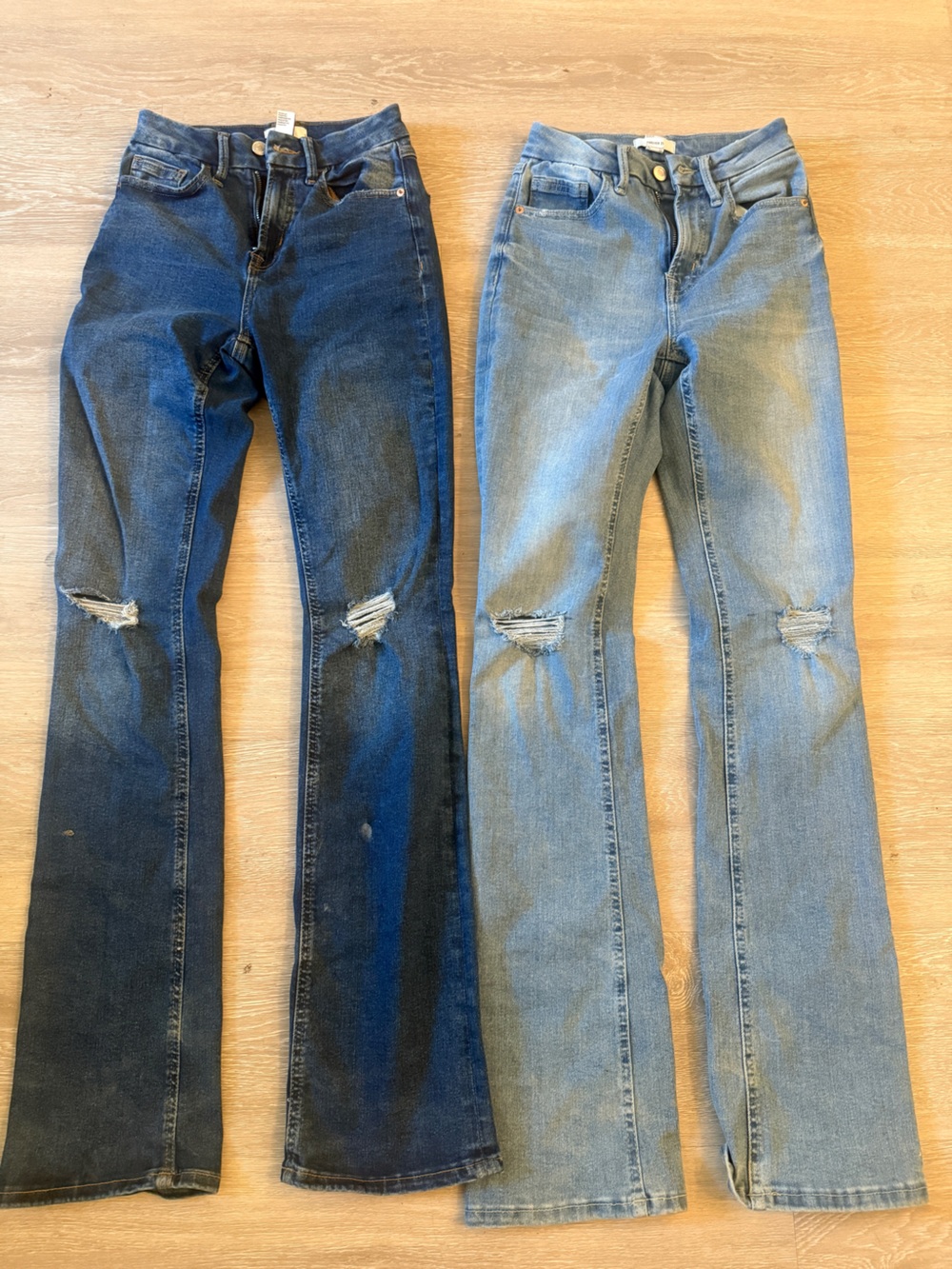Forever 21 Women’s Jeans Duo - Dark Wash Blue & Light Wash Blue